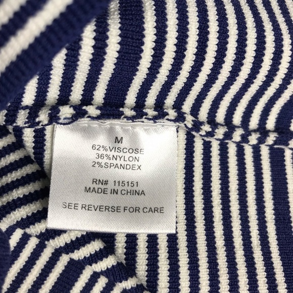 ROMEO + JULIET COUTURE Knit Navy & White Horizontal Stripes Pencil Skirt Size M - Picture 13 of 15
